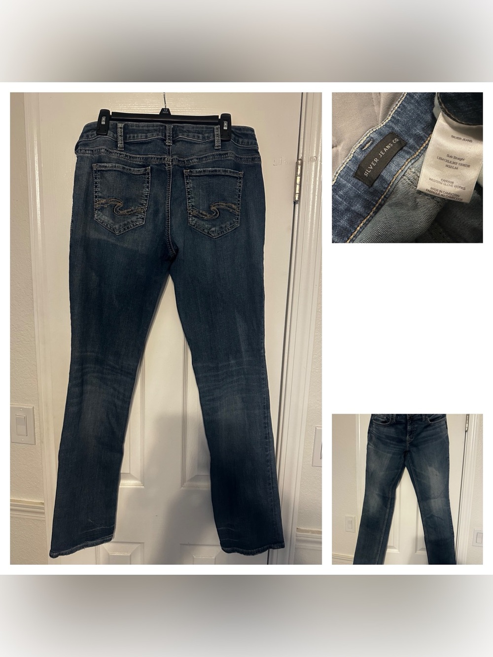 Silver Jeans Women’s Straight Leg Jeans in Dark Blue Wash